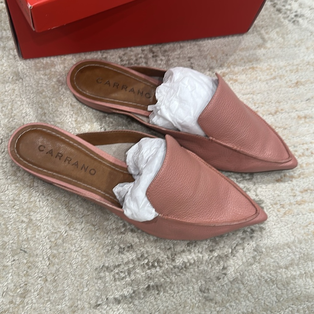 Carrano Pink Leather Mules - Picture 2 of 6